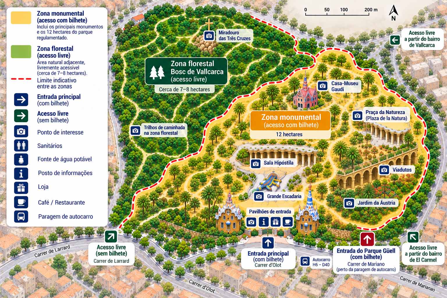 Mapa do Parque Güell