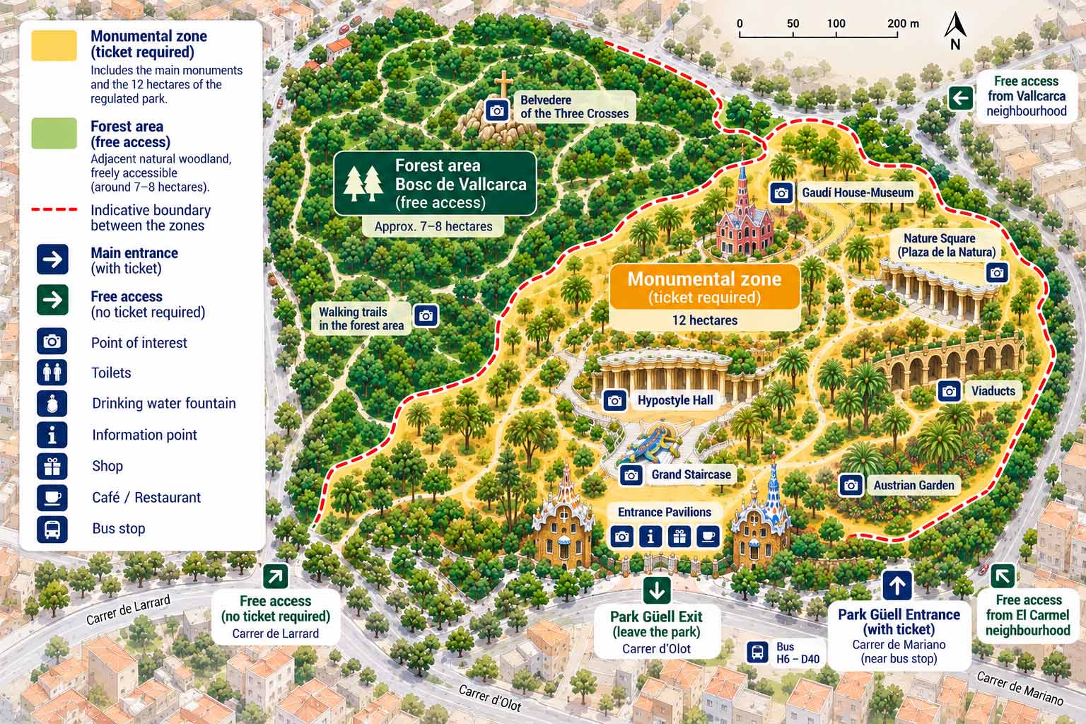 Park Güell Map