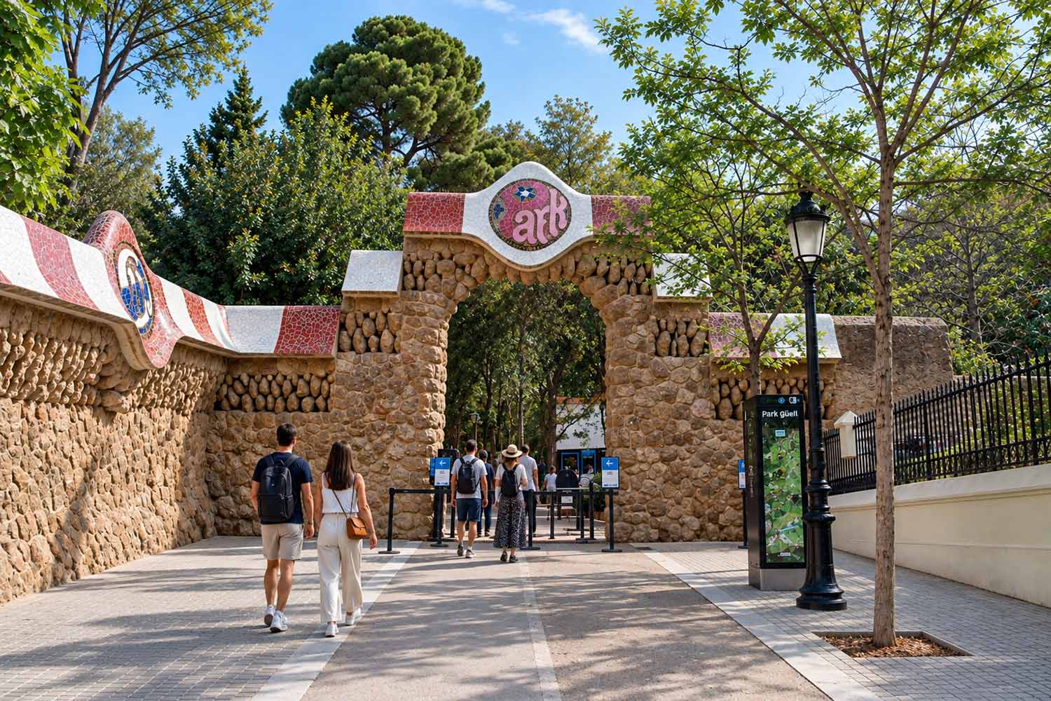 ticket parc guell porte entree